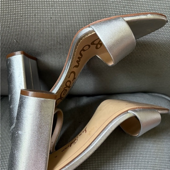 Sam Edelman Yaro Silver Block Heel Sandals - Picture 8 of 12